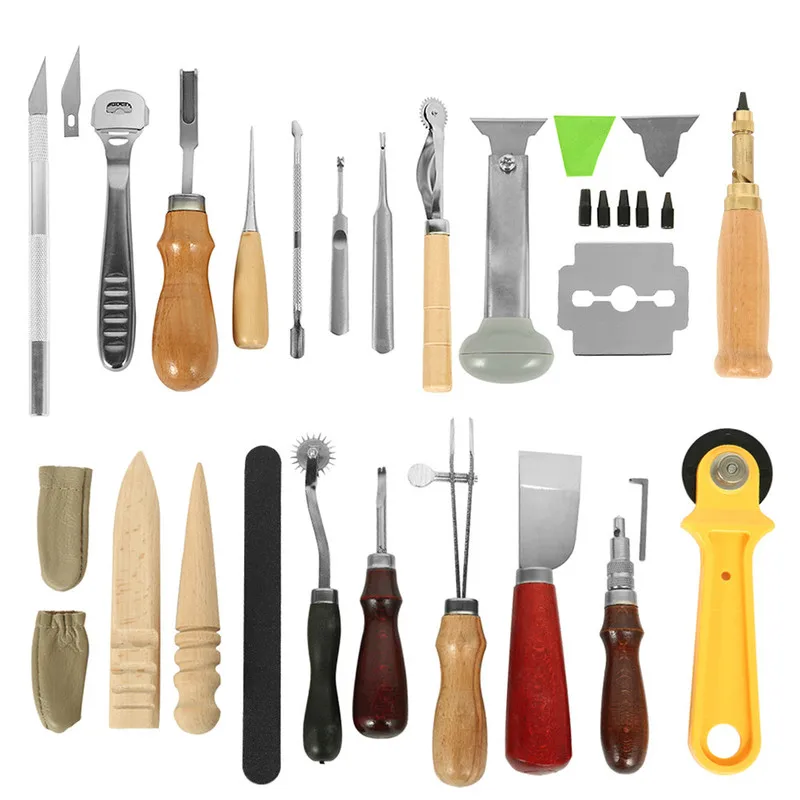 21 Pcs Leather Craft Tool Set Hand Sewing Stitching Punch Carving Work Saddle Leathercraft Accessories Professional Arts Tools
21 Pcs Leather Craft Tool Set Hand Sewing Stitching Punch Carving Work Saddle Leathercraft Accessories Professional Arts Tools