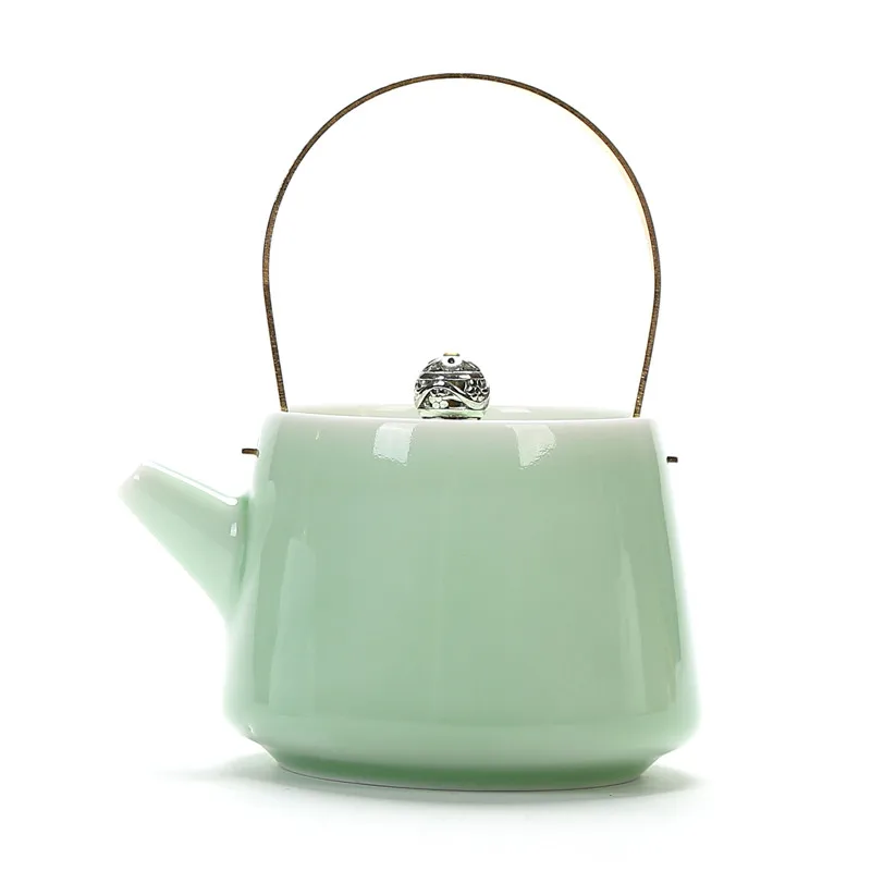 Gift Celadon Teapot Porcelain Kung Fu Tea Set Small Teapot Loop-Handled Teapot Zi-Qing Mei Pink Green Teapot Small Single Teapot
Gift Celadon Teapot Porcelain Kung Fu Tea Set Small Teapot Loop-Handled Teapot Zi-Qing Mei Pink Green Teapot Small Single Teapot