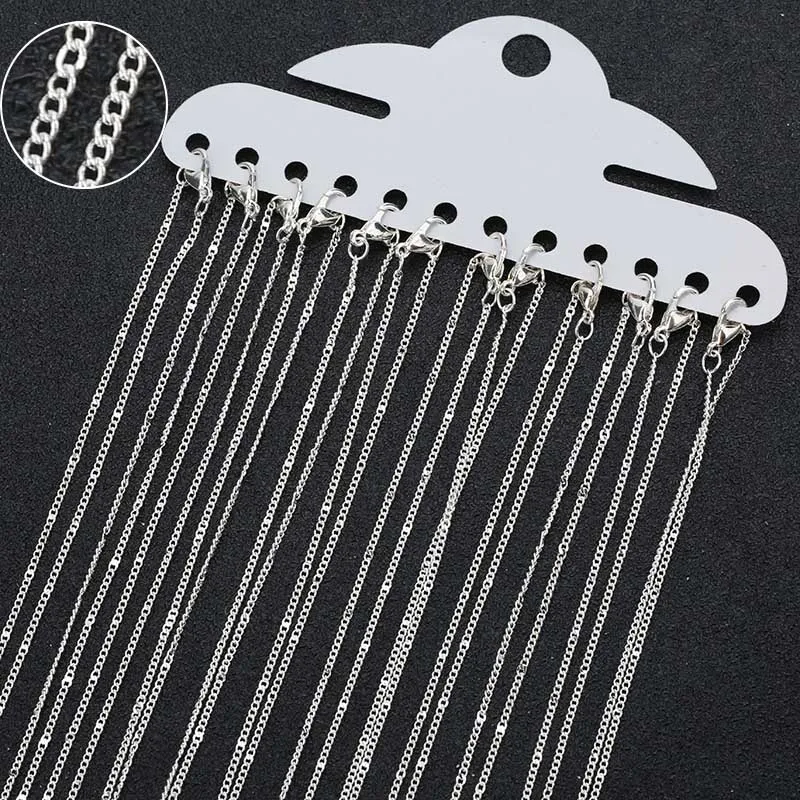 12pcs/pack Silver Rhodium 1.3mm Roll Chains for Necklace Bracelet with Lobster Clasps Copper Link Chains Accessories Length 40cm
12pcs/pack Silver Rhodium 1.3mm Roll Chains for Necklace Bracelet with Lobster Clasps Copper Link Chains Accessories Length 40cm