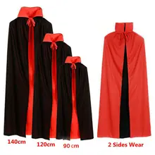 Halloween Cosplay Vampire płaszcz odwracalne kostiumy dla dorosłych Dracula diabeł Cape Unisex dla mężczyzn i kobiet wampir peleryny płaszcz z kapturem(China)
