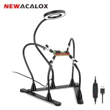 NEWACALOX Soldering Helping Hand USB 3X Magnifying Glass with LED Light Third Hand Tool Soldering Station PCB Welding Holder
NEWACALOX Soldering Helping Hand USB 3X Magnifying Glass with LED Light Third Hand Tool Soldering Station PCB Welding Holder
