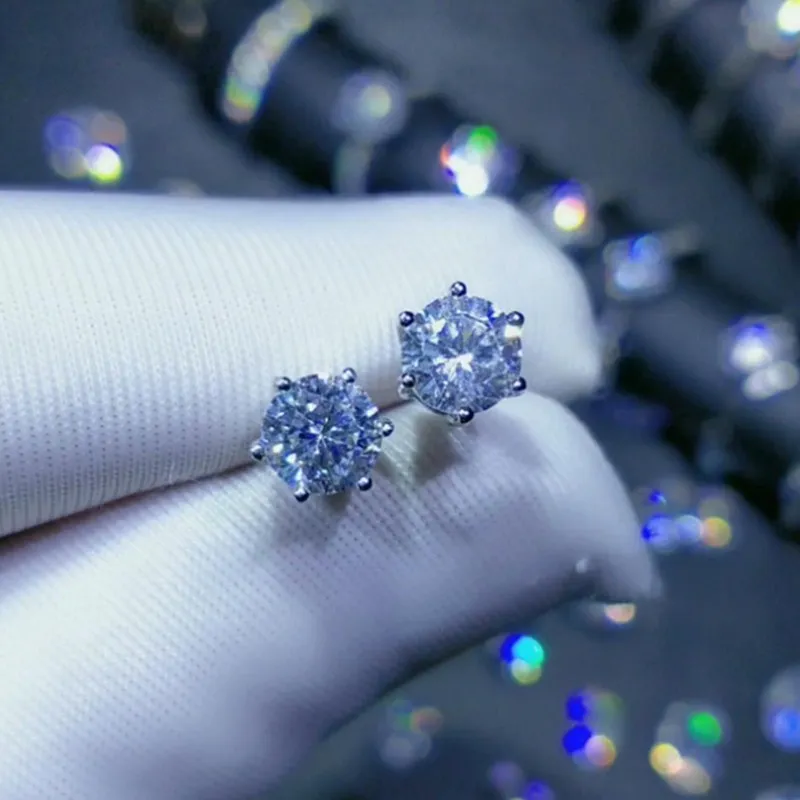 Geoki Passed Diamond Test Round Perfect Cut Excellent 0.5 ct Moissanite Stud Earrings 925 Sterling Silver Treasure Gems Earrings
Geoki Passed Diamond Test Round Perfect Cut Excellent 0.5 ct Moissanite Stud Earrings 925 Sterling Silver Treasure Gems Earrings
