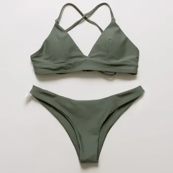 2020 Multi Rope Skinny Swimming Suit Sexy Bikini Swimwear Women Army Green two piece set bikini
2020 Multi Rope Skinny Swimming Suit Sexy Bikini Swimwear Women Army Green two piece set bikini