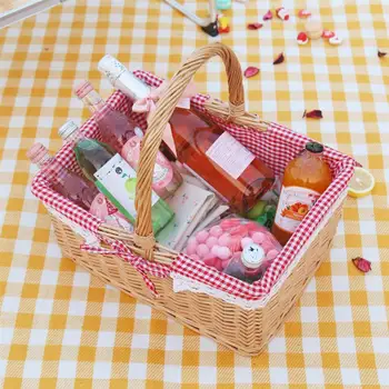 1Pc Outdoor Picnic Basket Practical Pastoral Style Basket Decorative Fabric Storage Basket Portable Flower Basket for Home
1Pc Outdoor Picnic Basket Practical Pastoral Style Basket Decorative Fabric Storage Basket Portable Flower Basket for Home