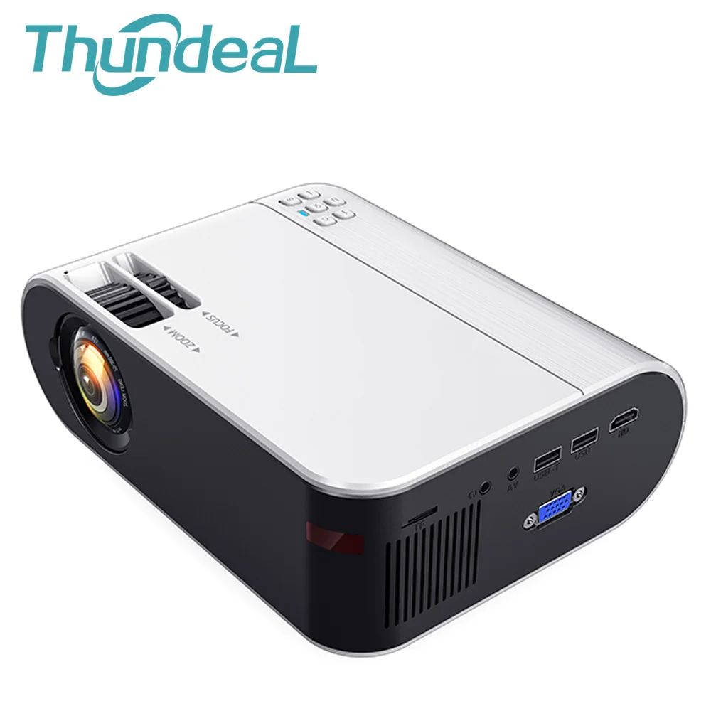 ThundeaL Mini Projector TD60 Android 6.0 WiFi Projector Wireless Multi Screen Portable Home Cinema 3D Video Mini Phone Beamer
ThundeaL Mini Projector TD60 Android 6.0 WiFi Projector Wireless Multi Screen Portable Home Cinema 3D Video Mini Phone Beamer