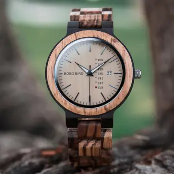 BOBO BIRD Antique Mens Wood Watches with Date and Week Display Luxury Brand Watch in Wooden Gift Box relogio masculino 
BOBO BIRD Antique Mens Wood Watches with Date and Week Display Luxury Brand Watch in Wooden Gift Box relogio masculino