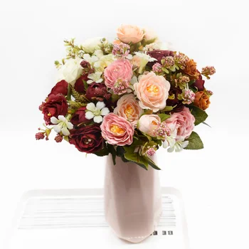 1 bunch 5 forks 10 heads Artificial Rose Bouquet for Home decoration accessories Diy Wedding Living room furnishings Photo props 
1 bunch 5 forks 10 heads Artificial Rose Bouquet for Home decoration accessories Diy Wedding Living room furnishings Photo props