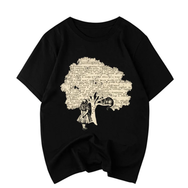 korean style Kpop t shirt women Unisex cotton Short Sleeve Cheshire kitten Alice Wonderland Vogue print top femme plus size
korean style Kpop t shirt women Unisex cotton Short Sleeve Cheshire kitten Alice Wonderland Vogue print top femme plus size