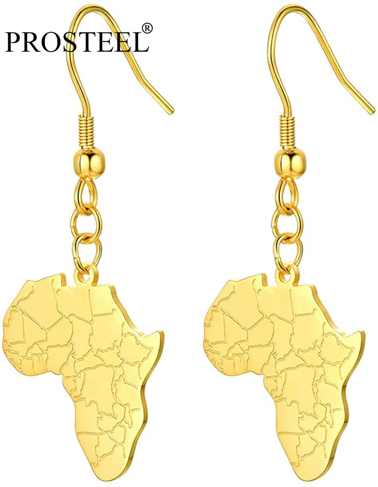 

PROSTEEL 316L Stainless Steel Africa Map Earrings Vintage Minimalist Dangle Earrings Statement Jewelry Gfit For Women PSE4362