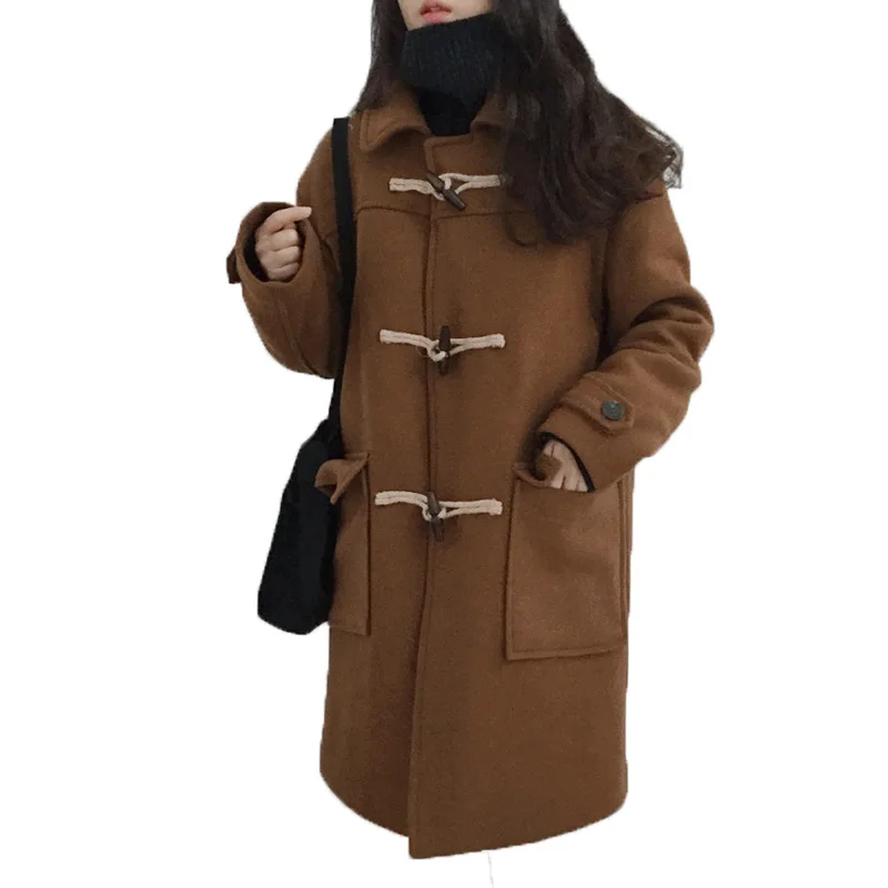 2020 Осень Зима Новая женская одежда японский колледж шерстяное пальто большой