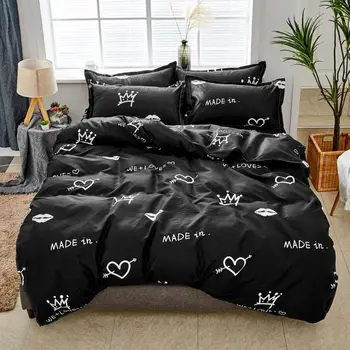 Papa&Mima Black Sheet Pillowcase Duvet Cover Set Cheap Bedding Set Single Double Bed Size
Papa&Mima Black Sheet Pillowcase Duvet Cover Set Cheap Bedding Set Single Double Bed Size