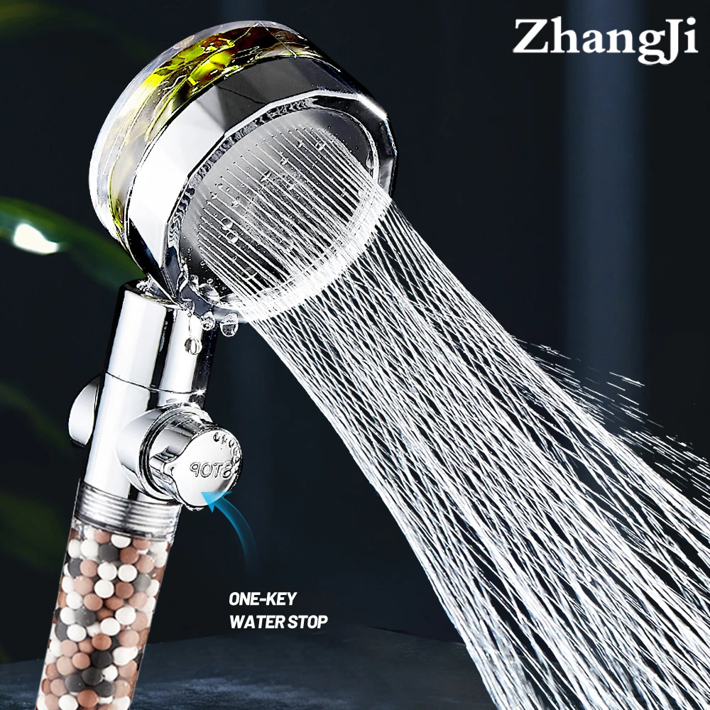 ZhangJi 2021 фильтрующая насадка для душа с пропеллером 360 градусов вращающаяся