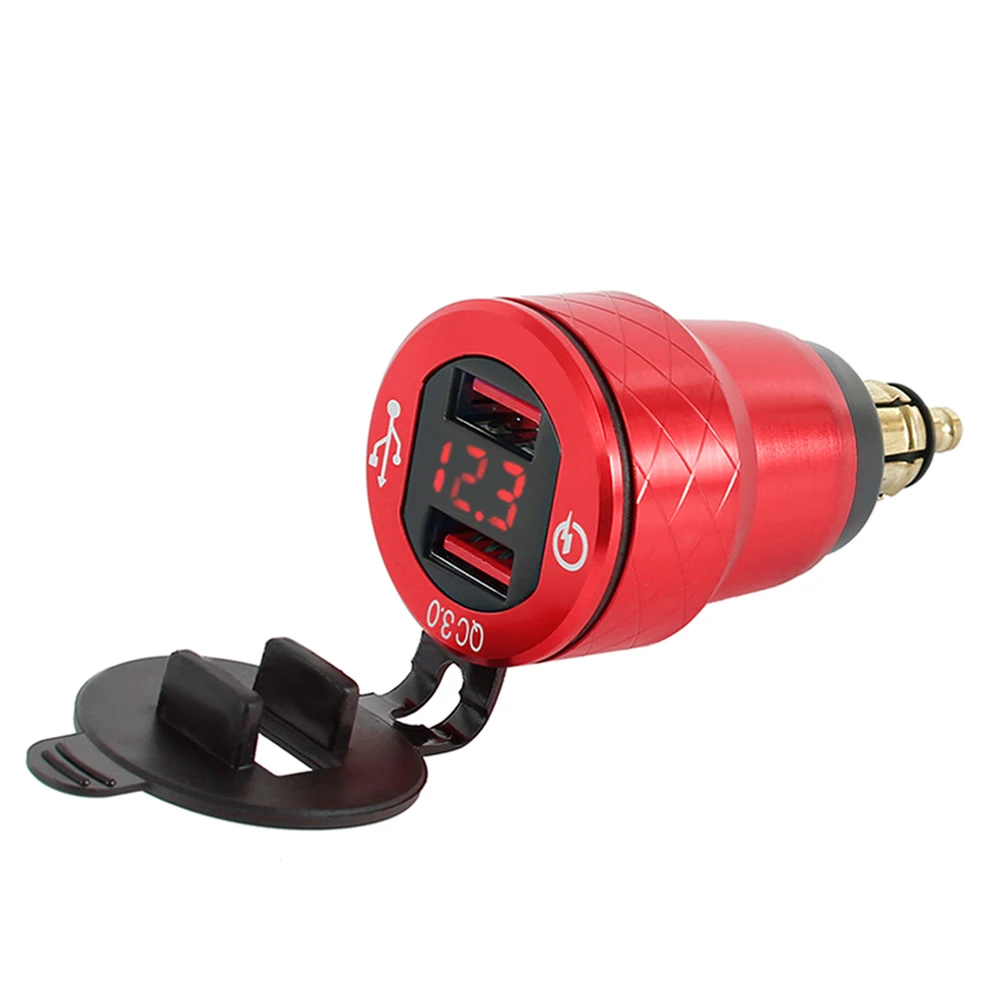 5V 4.2A Motorcycle QC3.0 Dual USB Fast Charger 12-24V Charge Adapter for Moto Metal Socket Phone USB Chargers with Light Screen
5V 4.2A Motorcycle QC3.0 Dual USB Fast Charger 12-24V Charge Adapter for Moto Metal Socket Phone USB Chargers with Light Screen