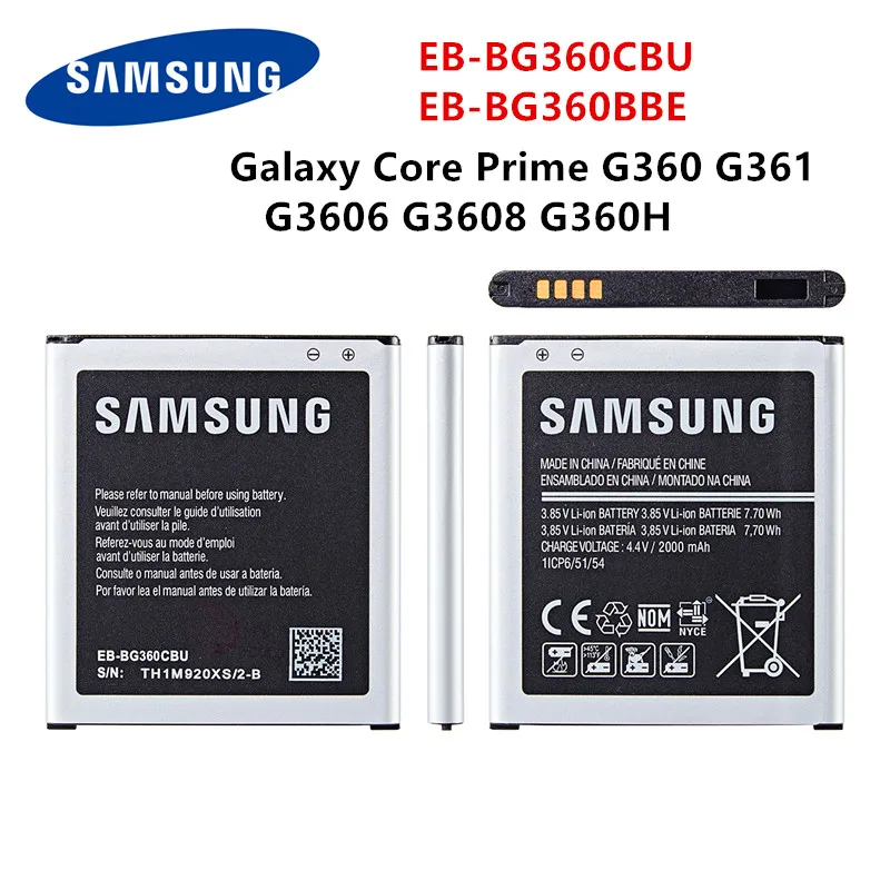 SAMSUNG оригинальная EB-BG360CBU EB-BG360BBE батарея 2000 мАч для Samsung Galaxy Core Prime G360 G361 G3609 G3608 G3606 J200
