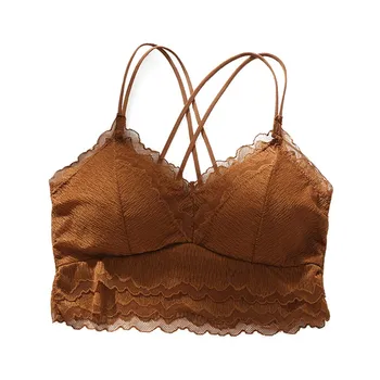 Sexy Lingerie Cross Thin Beautiful Back Shoulder Strap Lace Without Steel Ring With Bra Pad Camis Intimates Staniki Damski HOT 
Sexy Lingerie Cross Thin Beautiful Back Shoulder Strap Lace Without Steel Ring With Bra Pad Camis Intimates Staniki Damski HOT