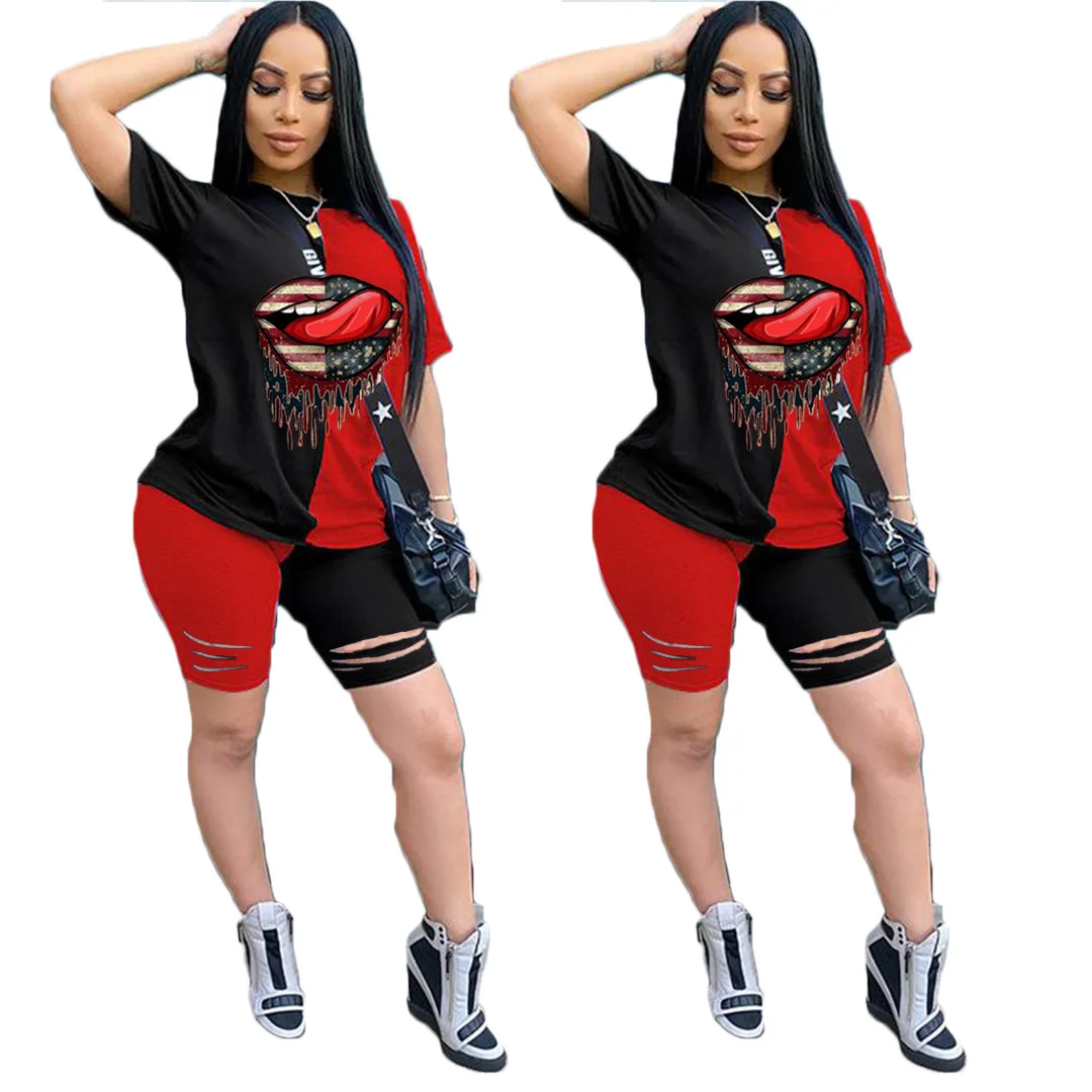 2020 Summer Light Suit European and American Women 's Eye Tongue Printing Burnt Sports Two - Piece Set
2020 Summer Light Suit European and American Women 's Eye Tongue Printing Burnt Sports Two - Piece Set