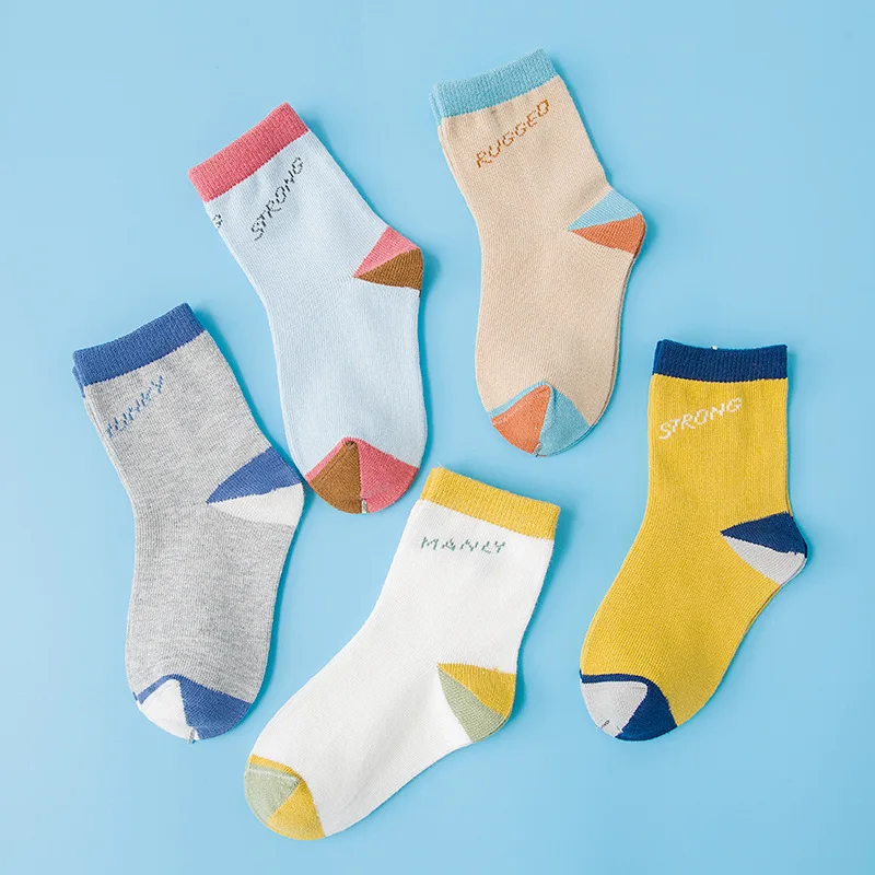 New Style Cotton Socks 5-pair Pack CHILDREN'S Socks 19 Autumn And Winter New Style Origional Lettered English Combed Cotton Chil
New Style Cotton Socks 5-pair Pack CHILDREN'S Socks 19 Autumn And Winter New Style Origional Lettered English Combed Cotton Chil