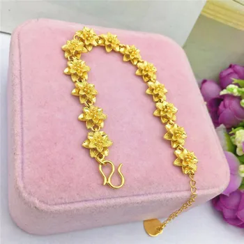 Fashion 14K Gold Bracelet for Women's Wedding Engagement Jewelry Yellow Gold Chain Braelets Flower Pattern Hand Jewelry Gifts
Fashion 14K Gold Bracelet for Women's Wedding Engagement Jewelry Yellow Gold Chain Braelets Flower Pattern Hand Jewelry Gifts