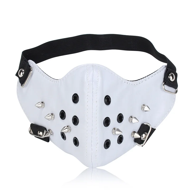 Leather Mask Costume Cycling Biker Half Face Wind Protector Studded Vented Strap Sports Protective Cosplay Punk Mask
Leather Mask Costume Cycling Biker Half Face Wind Protector Studded Vented Strap Sports Protective Cosplay Punk Mask