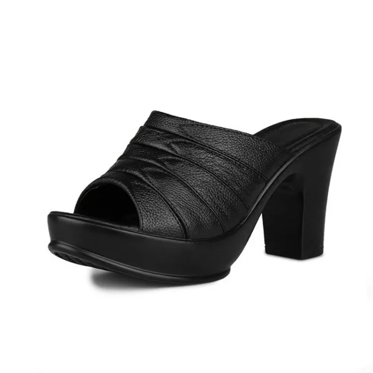 2017 Summer New Style WOMEN'S Shoes Toe Covering Slipper Chunky-Heel Genuine Leather Ultra-High-Heel A- line Waterproof Platform
2017 Summer New Style WOMEN'S Shoes Toe Covering Slipper Chunky-Heel Genuine Leather Ultra-High-Heel A- line Waterproof Platform