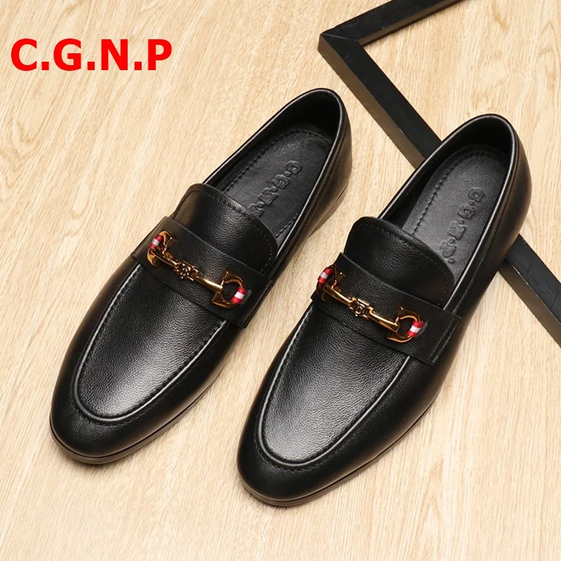 C.G.N.P Loafers Men Genuine Leather Shoes Hot Fashion Soft Soles Slip On Mens Dress Shoes Handmade Gentlemen Wedding Shoes
C.G.N.P Loafers Men Genuine Leather Shoes Hot Fashion Soft Soles Slip On Mens Dress Shoes Handmade Gentlemen Wedding Shoes