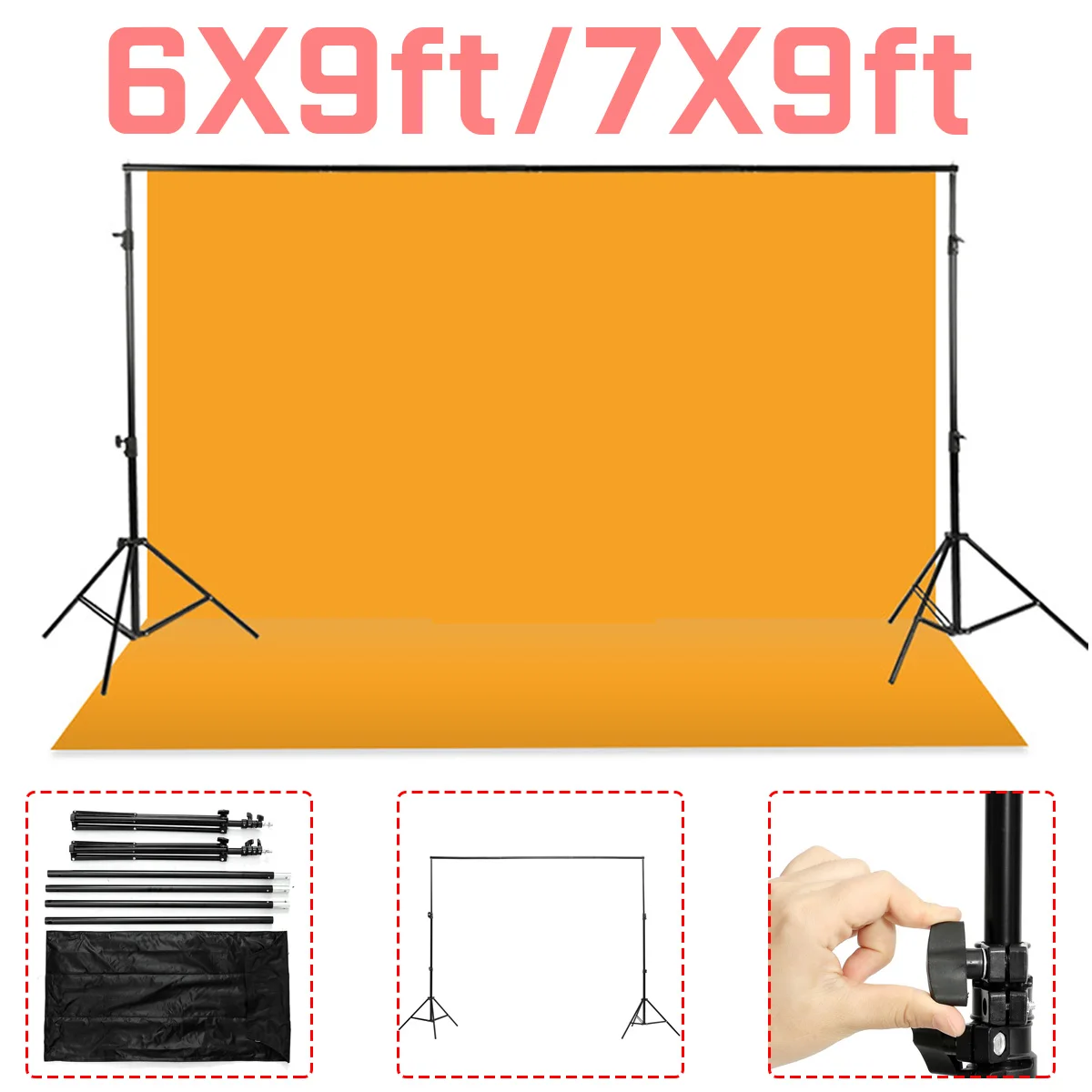 Adjustable Backdrops Frame Photography Photo Backdrop Support Stand Set Background Crossbar Kit + Storage Bag 200X300/240X300cm
Adjustable Backdrops Frame Photography Photo Backdrop Support Stand Set Background Crossbar Kit + Storage Bag 200X300/240X300cm