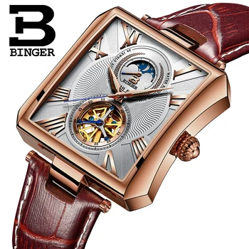 Switzerland BINGER Luxury Men Watch Automatic Tourbillon Mechanical Watch men Moon Phase Sapphire Luminous Watches Montre homme
Switzerland BINGER Luxury Men Watch Automatic Tourbillon Mechanical Watch men Moon Phase Sapphire Luminous Watches Montre homme