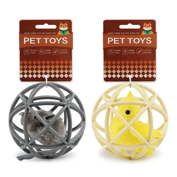 Hot Electronic Simulation Squeaky Cat Toy Playful Spherical Woven Cage Ball Within Plush Doll Interactive Cat Cute Gatos 
Hot Electronic Simulation Squeaky Cat Toy Playful Spherical Woven Cage Ball Within Plush Doll Interactive Cat Cute Gatos
