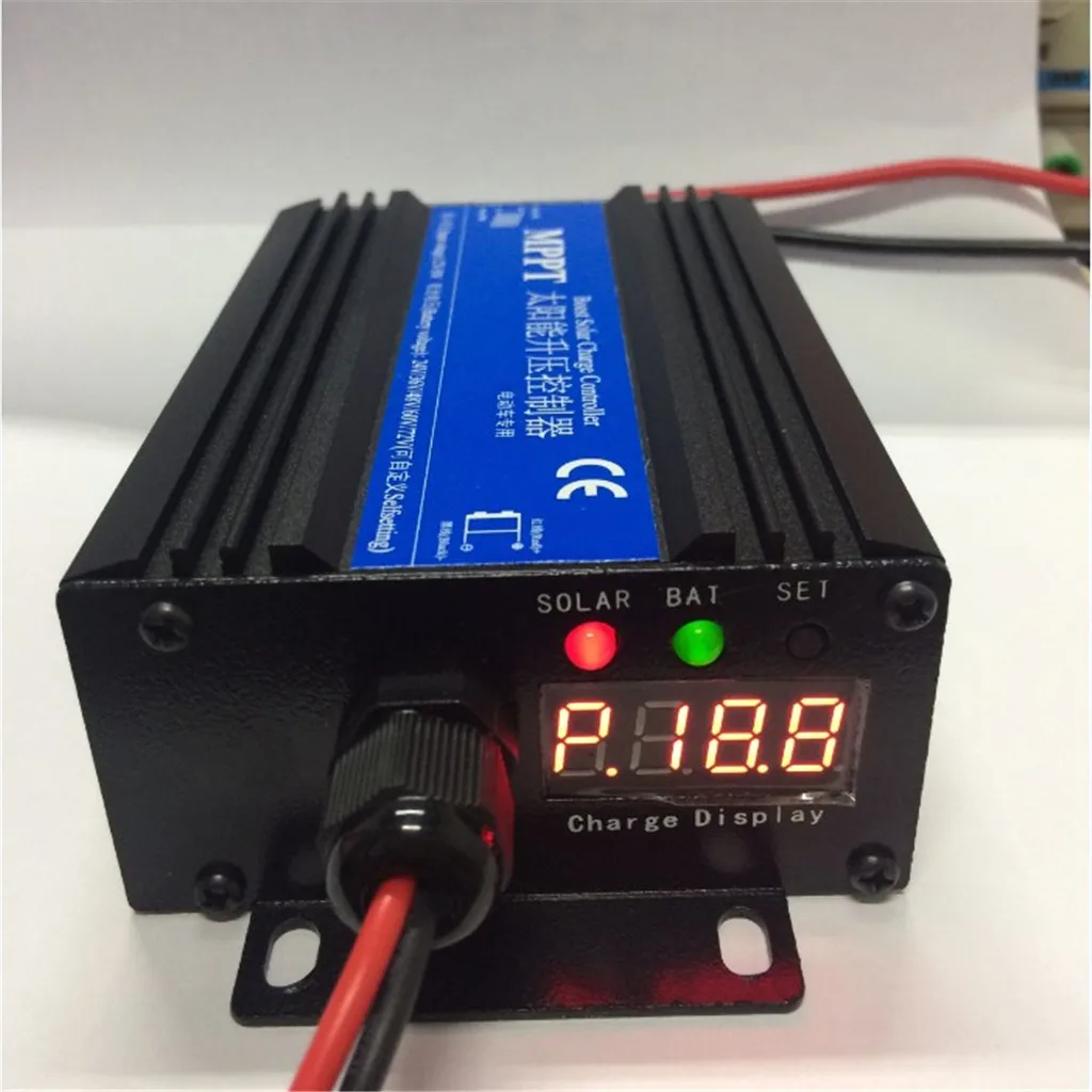 4 LEDs MPPT Boost Solar Charge Controller Panel Regulator 24V-72V