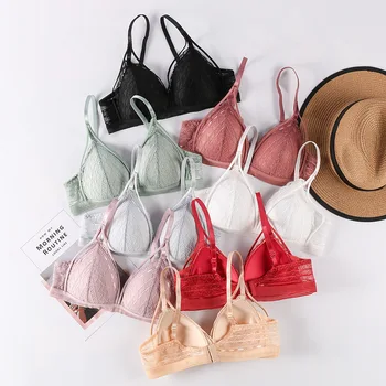 Sexy Women Bralette French Style Lace Push Up Bra Girls Triangle Cup Lingerie Deep V Wireless Underwear Soft Thin Seamless Bra
Sexy Women Bralette French Style Lace Push Up Bra Girls Triangle Cup Lingerie Deep V Wireless Underwear Soft Thin Seamless Bra