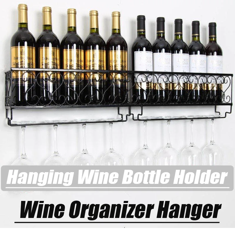 Hanging Wine Bottle Holder Rack Support For Champagne Goblet Glass Metal Wall Decor Shelf Wine Organizer Hanger
Hanging Wine Bottle Holder Rack Support For Champagne Goblet Glass Metal Wall Decor Shelf Wine Organizer Hanger