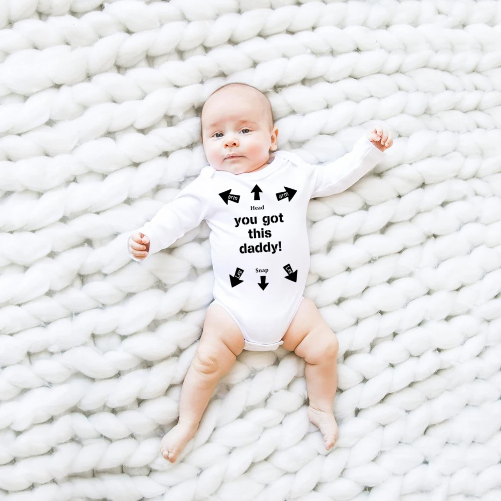 

You Got This Daddy Baby Romper Newborn Infant Girls Boy Long Sleeve Funny Cool Dad Cotton Rompers Jumpsuit Outfit Father Gift