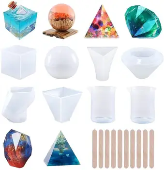 18pcs/lot Silicone Resin Casting Mold Epoxy Mould for DIY Jewelry Making & Crafting with Measurement Cup and Sticks
18pcs/lot Silicone Resin Casting Mold Epoxy Mould for DIY Jewelry Making & Crafting with Measurement Cup and Sticks