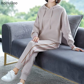 KoHuiJoo Autumn Winter Women Knit Pants Set Two Piece Set Hooded Sweater+Pants Casual Women Knitted Tracksuit Sporting Suits
KoHuiJoo Autumn Winter Women Knit Pants Set Two Piece Set Hooded Sweater+Pants Casual Women Knitted Tracksuit Sporting Suits