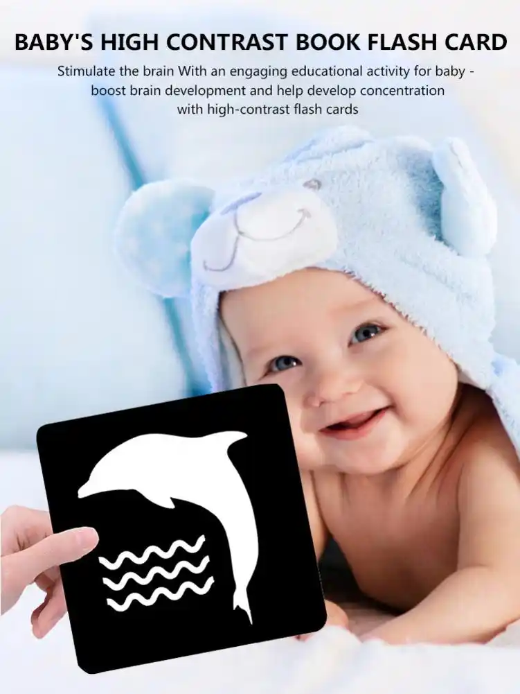 baby high contrast book with flash card educational toy shower