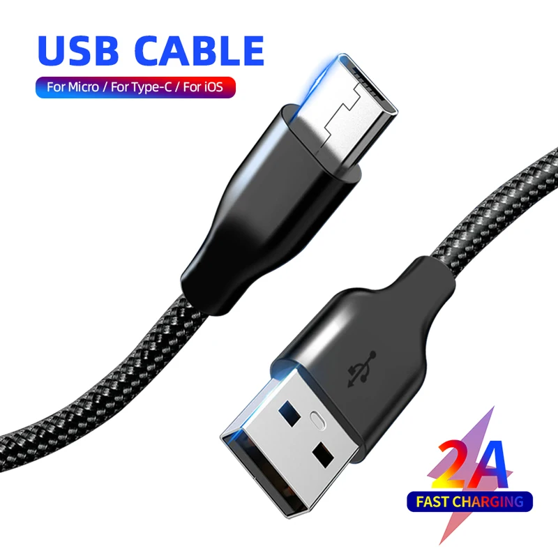 2A USB Cable For iPhone 8 X XS Fast Charging Micro Cable For Samsung Type C Data Sync Cable For Huawei Xiaomi Phone Charger Cord
2A USB Cable For iPhone 8 X XS Fast Charging Micro Cable For Samsung Type C Data Sync Cable For Huawei Xiaomi Phone Charger Cord