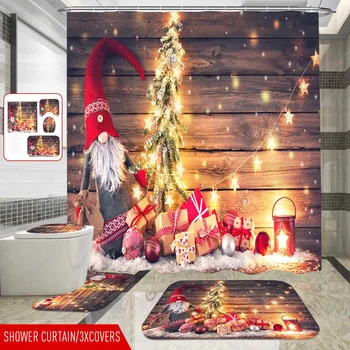 Christmas Shower Curtain Printed Christmas Tree Gifts Waterproof Shower Curtains Floor Mat For Shower Bathroom Christmas Decor 
Christmas Shower Curtain Printed Christmas Tree Gifts Waterproof Shower Curtains Floor Mat For Shower Bathroom Christmas Decor