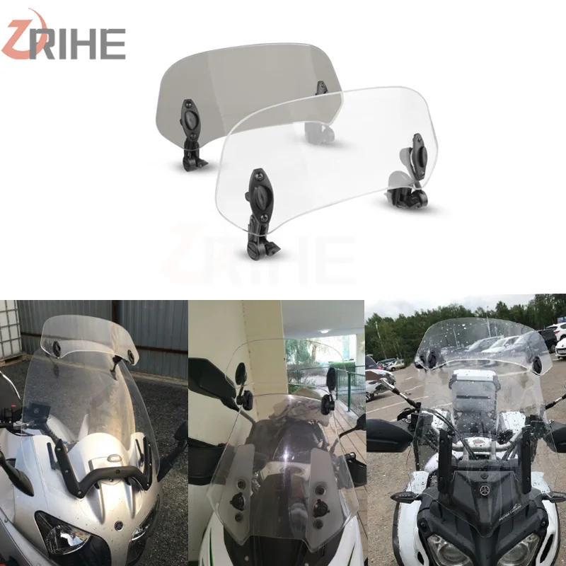 

Motorcycle Adjustable Windscreen Risen Air Deflector Windshield Wind Screen For BMW Triumph Suzuki Yamaha Kawasaki Honda FORZA