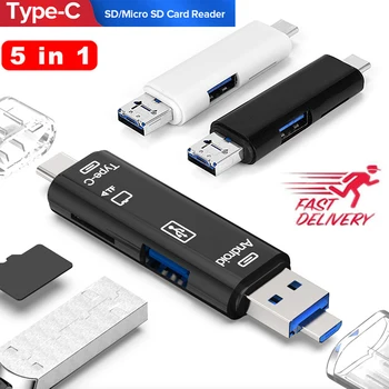 Usb 3.1 Card Reader High Speed SD TF Micro SD Card Reader Type C USB C Micro USB Memory OTG Card Reader for Laptop Computer
Usb 3.1 Card Reader High Speed SD TF Micro SD Card Reader Type C USB C Micro USB Memory OTG Card Reader for Laptop Computer