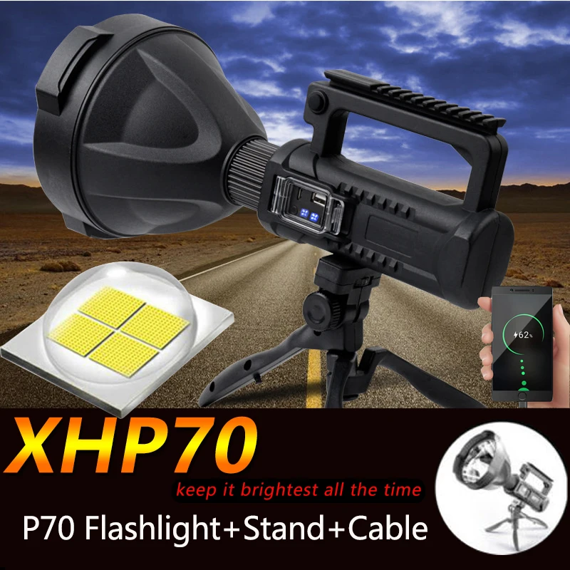 XHP70.2 LED flashlight Powerful XHP50 work light spotlight searchlight flashlight with stand Mountable bracket By expeditions
XHP70.2 LED flashlight Powerful XHP50 work light spotlight searchlight flashlight with stand Mountable bracket By expeditions