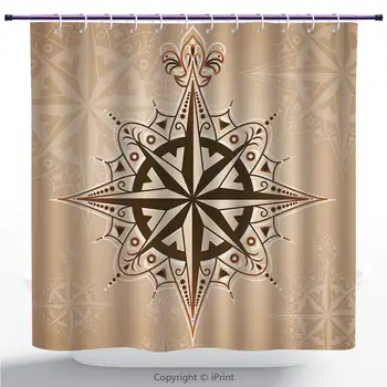 Multicolor Shower Curtain/Compass,Abstract Navigation Symbol Ancient Sailing Method Navigation Theme Print Decorative,Brown
Multicolor Shower Curtain/Compass,Abstract Navigation Symbol Ancient Sailing Method Navigation Theme Print Decorative,Brown