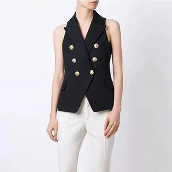 HIGH QUALITY New Stylish 2020 Designer Vest Women's Double Breasted Buttons Vest Outer wear
HIGH QUALITY New Stylish 2020 Designer Vest Women's Double Breasted Buttons Vest Outer wear