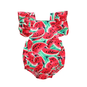 Baby Girls Romper 2-Piece Set Sleeveless Ruffle Watermelon Pattern Waist Design Jumpsuit Romper with Bow Hair Band
Baby Girls Romper 2-Piece Set Sleeveless Ruffle Watermelon Pattern Waist Design Jumpsuit Romper with Bow Hair Band