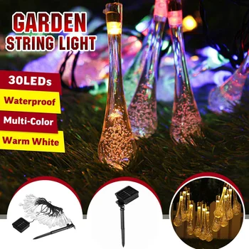 30LED Solar Light String Water Drop Outdoor Waterproof Decoration Christmas Bedroom Garden Yard Party Atmosphere Lighting Lamp
30LED Solar Light String Water Drop Outdoor Waterproof Decoration Christmas Bedroom Garden Yard Party Atmosphere Lighting Lamp