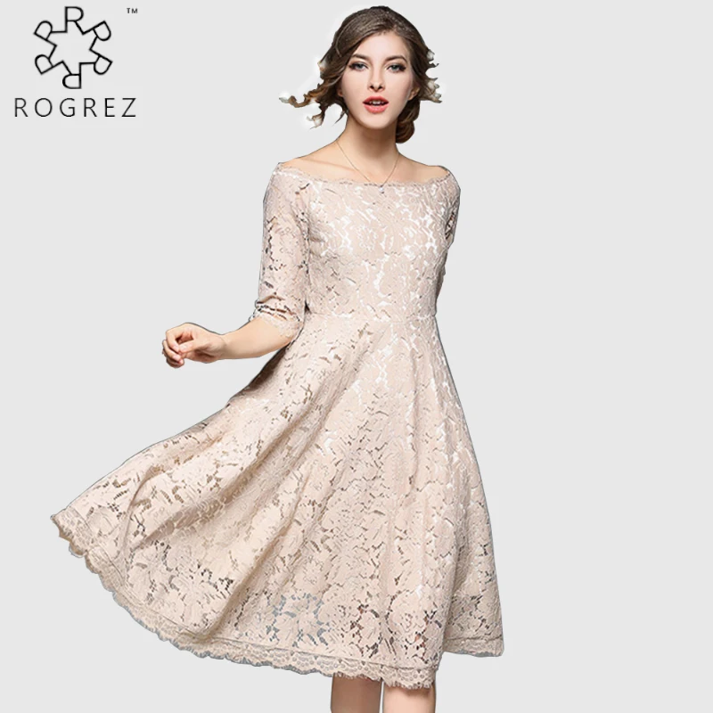 ROGREZ Spring Autumn Vintage Midi Lace Women Dress Elegant Half Sleeve Slash Neck A Line Party Dinner Formal Long Dresses
ROGREZ Spring Autumn Vintage Midi Lace Women Dress Elegant Half Sleeve Slash Neck A Line Party Dinner Formal Long Dresses