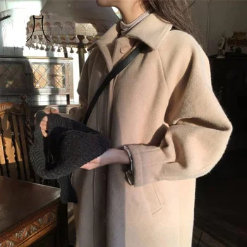 Women Autumn Loose Warm Long Coats Vintage Single Breasted Female Wollen Jacket Coats Casual Street Lady Thick Outwears
Women Autumn Loose Warm Long Coats Vintage Single Breasted Female Wollen Jacket Coats Casual Street Lady Thick Outwears