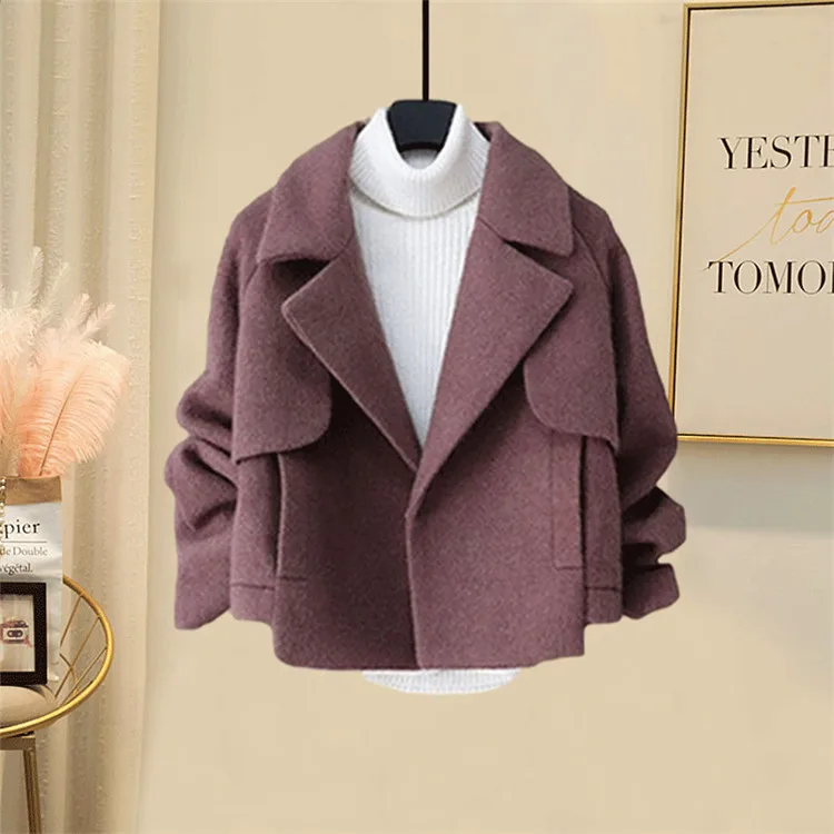 Woollen Jacket Women's Autumn Winter Korean Version of Solid Color Slim Long-sleeved Lapel Short Nizi Coat Temperament Commuting 5 Mallzona H3b7571f646f849c7960b08e4d43a3ce41 Woollen Jacket Women's Autumn Winter Korean Version of Solid Color Slim Long-sleeved Lapel Short Nizi Coat Temperament Commuting Mallzona