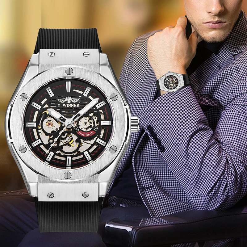 WINNER Military Men's Automatic Watch Fashion Rubber Strap Mechanical Men's Watch Casual Case Luminous Hands Male Clock
WINNER Military Men's Automatic Watch Fashion Rubber Strap Mechanical Men's Watch Casual Case Luminous Hands Male Clock