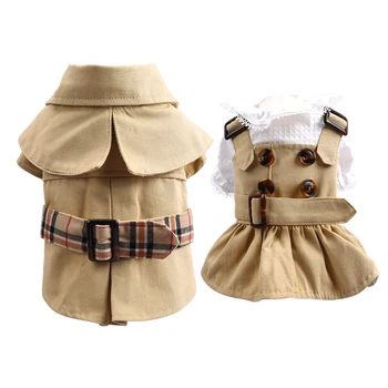 Spring Autumn Puppy Dog Clothes Handsome Trench Small Dog Coat With Belt Fashion Jacket For Small Dog Costumes Ropa Para Perro 
Spring Autumn Puppy Dog Clothes Handsome Trench Small Dog Coat With Belt Fashion Jacket For Small Dog Costumes Ropa Para Perro