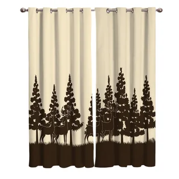 Hunting Theme Coffee And Beige Deer in The Forest Kitchen Bedroom Curtain Panels With Grommets
Hunting Theme Coffee And Beige Deer in The Forest Kitchen Bedroom Curtain Panels With Grommets